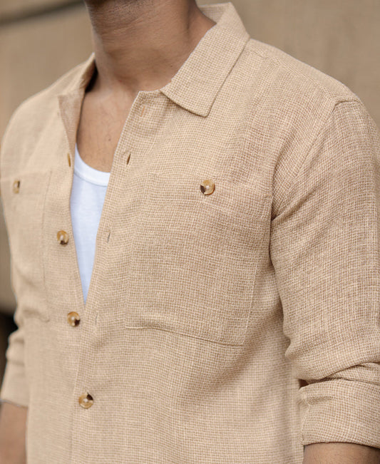 Beige Structure Shirt