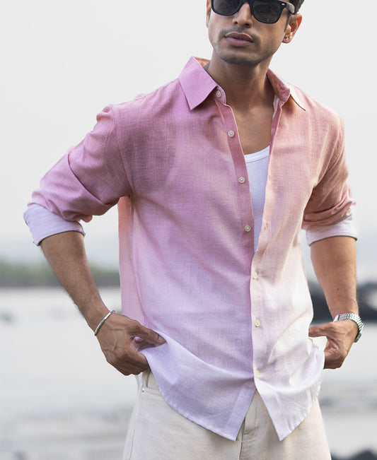 Dusty Pink Lightweight Ombre Shirt