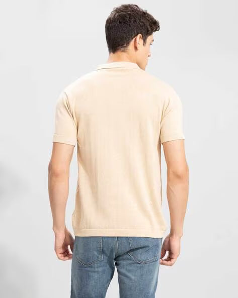 Premium Ribbed Polo T-Shirt for Men | Stylish & Comfortable