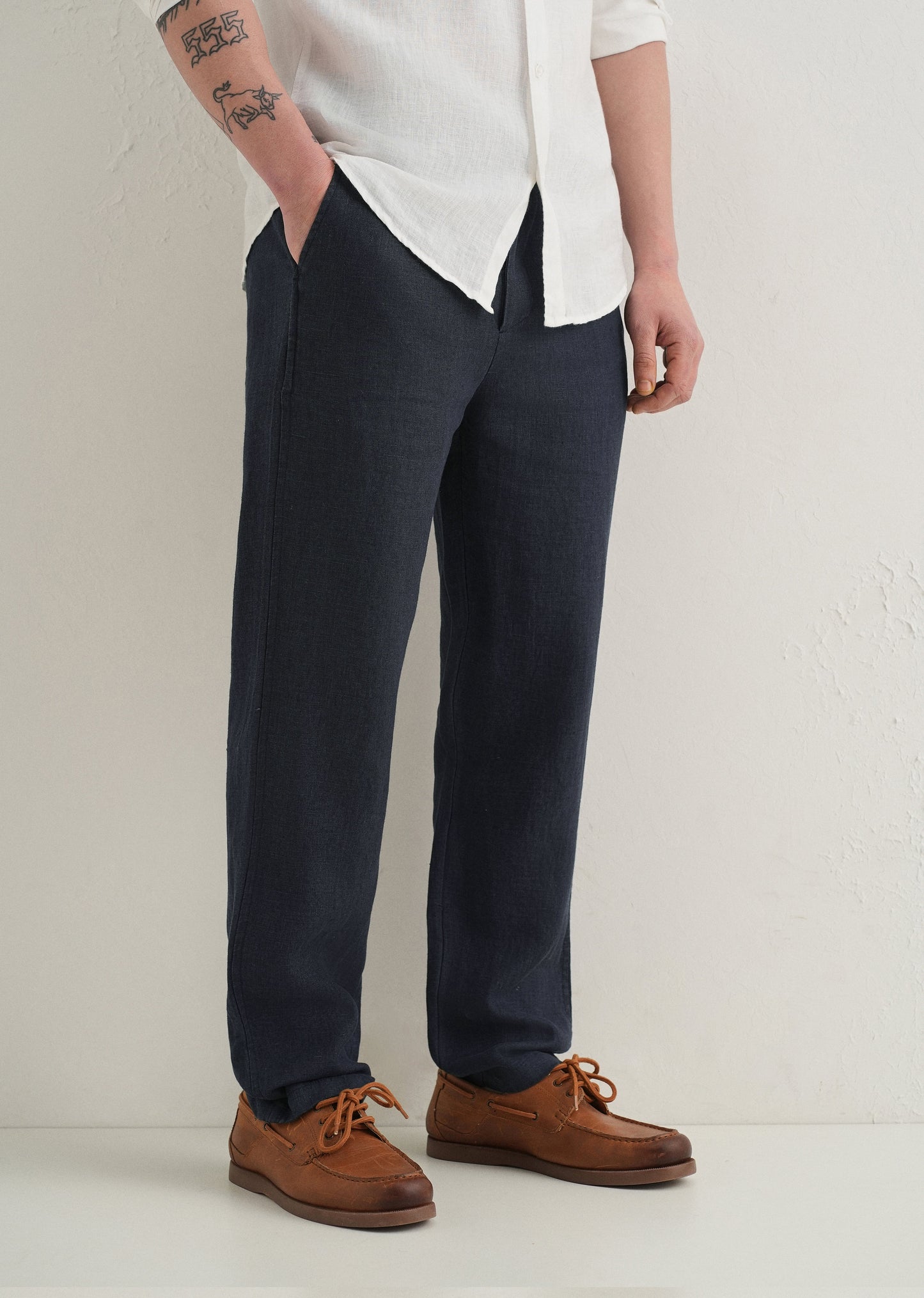 Admiral Blue Linen Pant