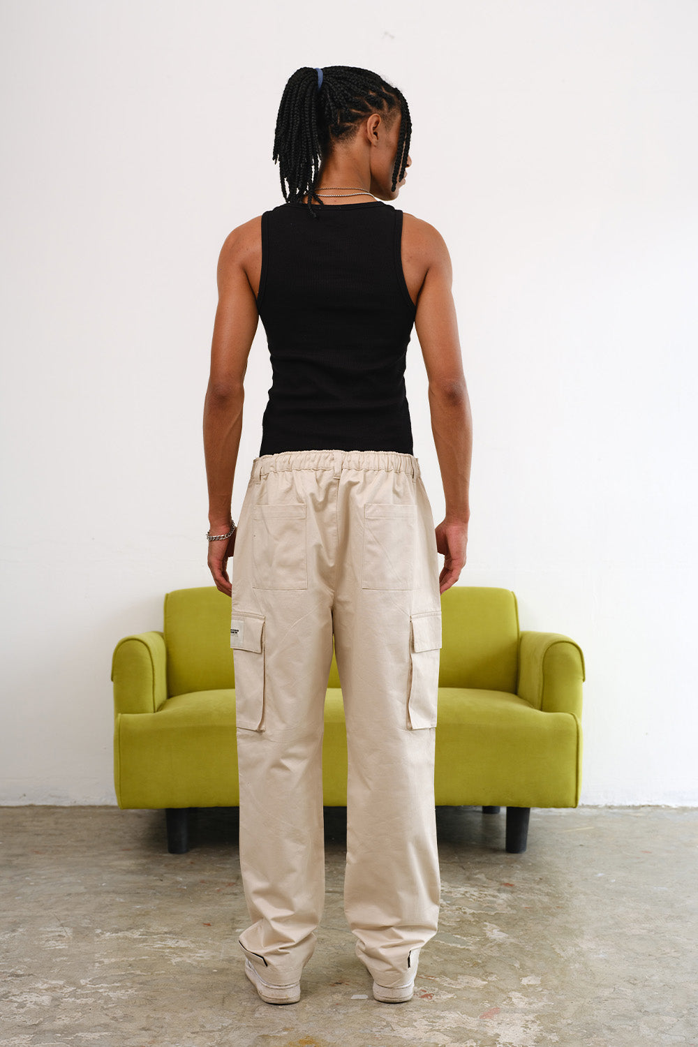 Off White Cargo With Utility Pockets