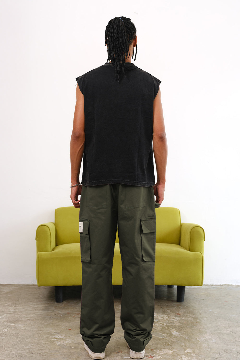 Olive Cargo With Utility Pockets