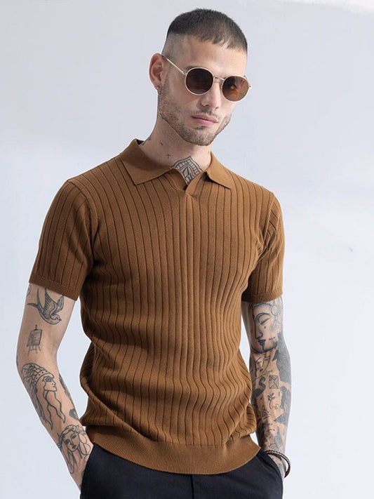 Men’s Ribbed Polo T-Shirt | Premium Slim Fit Casual Wear