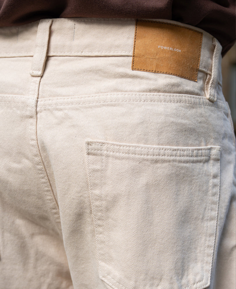 Cream Baggy Fit Jeans