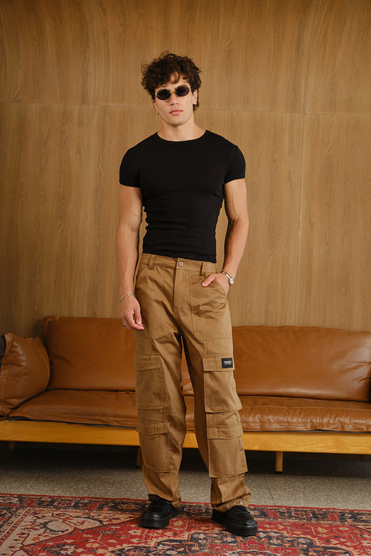 Dusty Brown 8 Pockets Cargo Pant