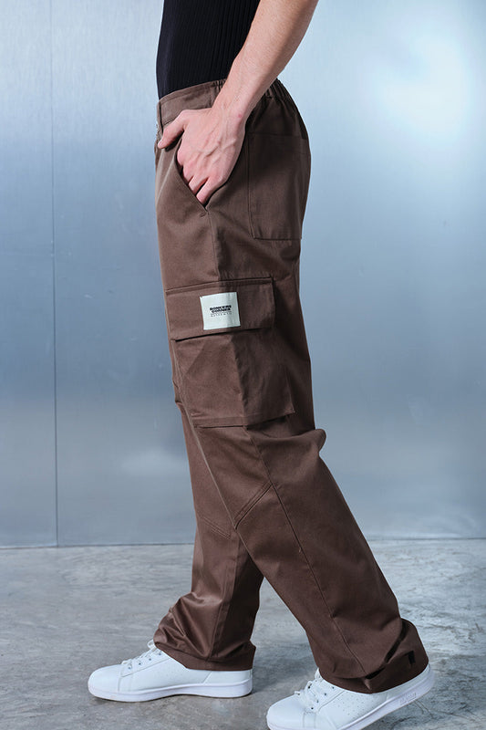 Chocolate Brown Cargo With Utility Pockets