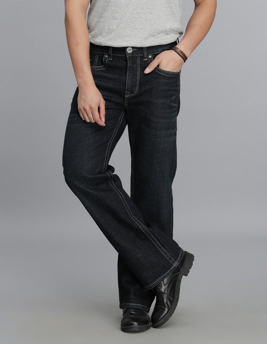 Dk Blue 5 Pocket Midrise Loose Fit Jeans