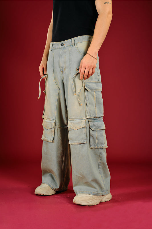 Yellowish Blue Denim Cargo